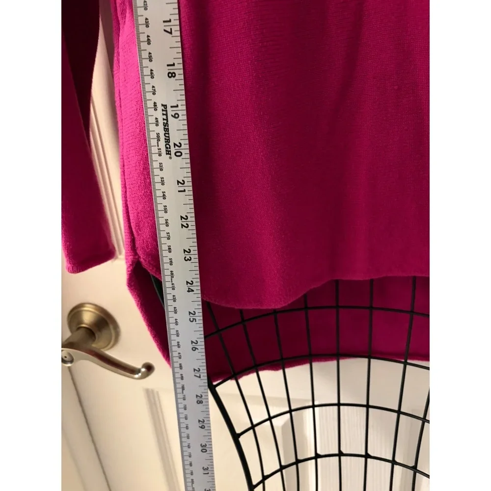 Michael Michael Kors Women's M Pink Long Knit Sweater Gold Half Zip Pullover